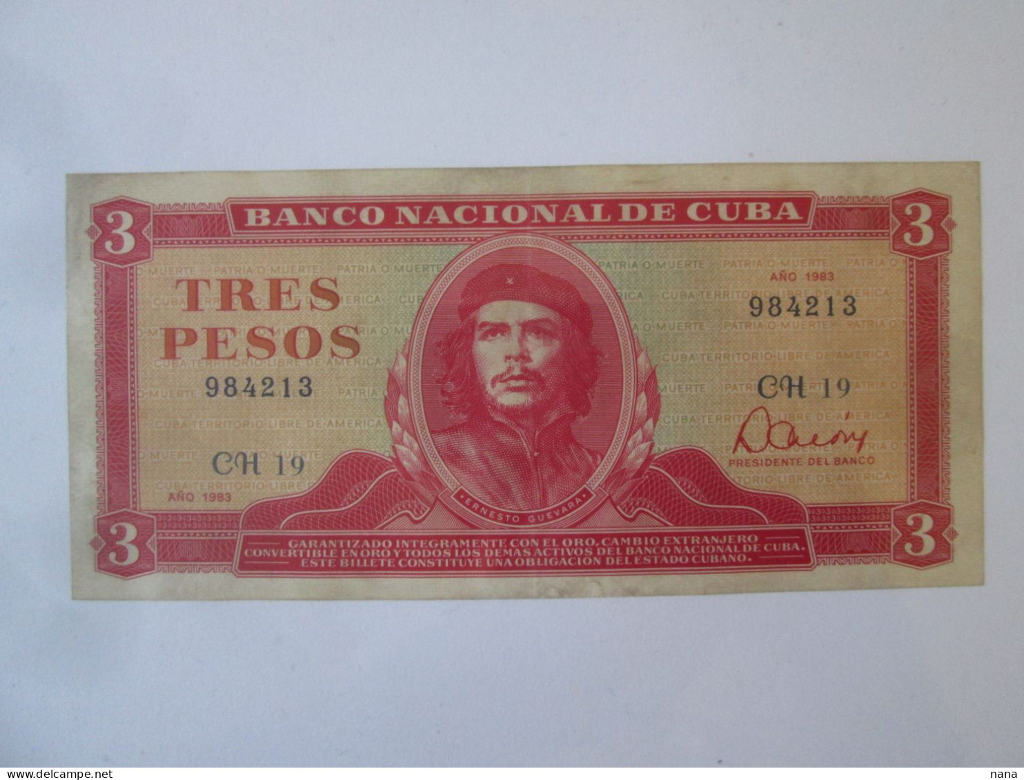 Cuba 3 Pesos 1983 Banknote Ernesto Che Guevara,see Pictures - Cuba