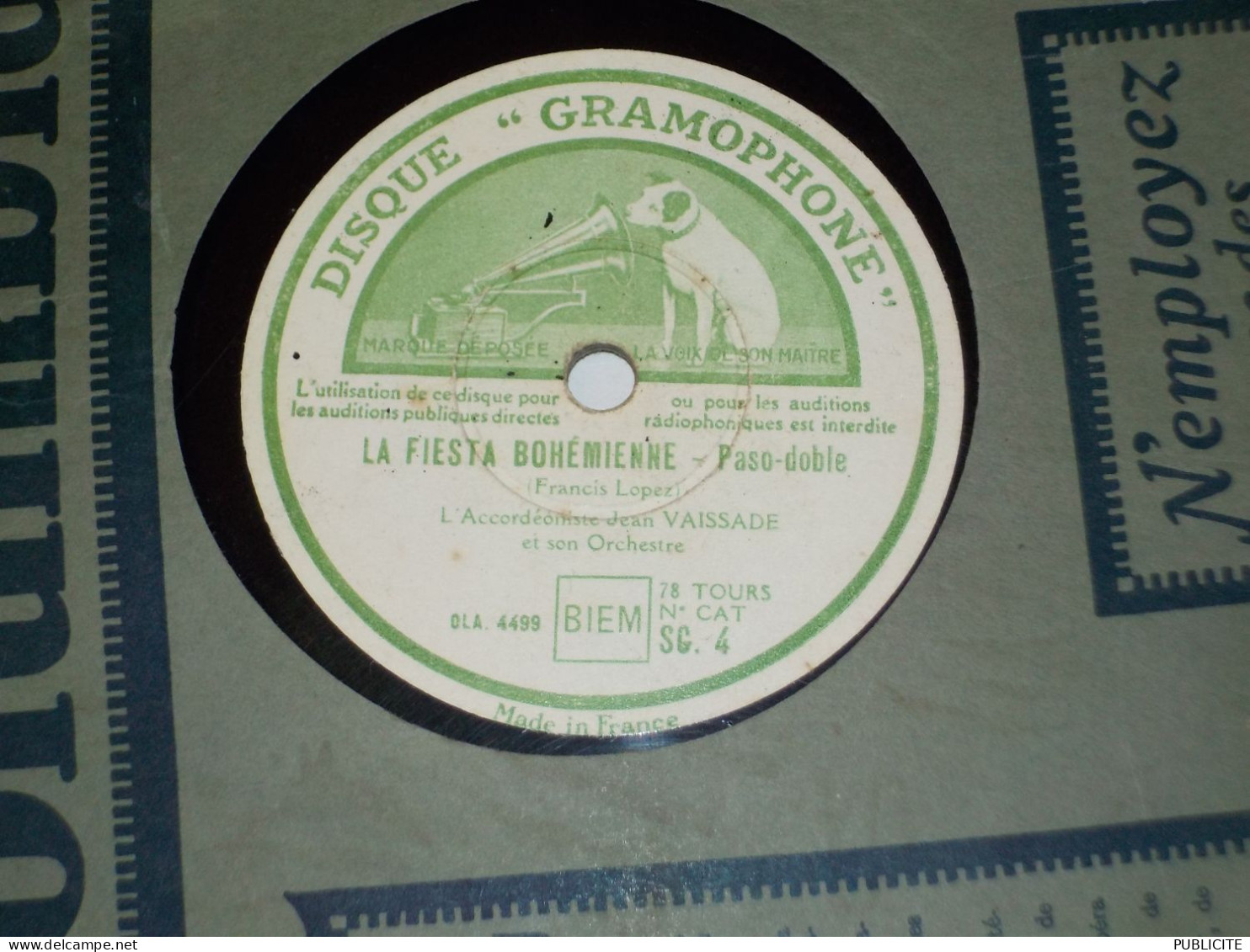 DISQUE 78 TOURS  PASO DOBLE ET  VALSE  JEAN VAISSADE 1945 - 78 Rpm - Schellackplatten