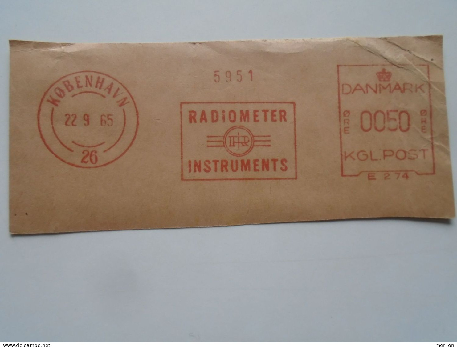 D200339  Red  Meter Stamp - EMA - Freistempel  - Denmark - Kobenhavn 1971  -Radio Radiometer Instruments - Electro - Frankeermachines (EMA)