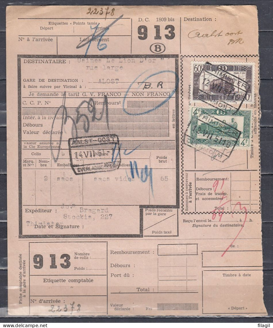 Vrachtbrief Met Stempel THIMISTER CLERMONT - Documentos & Fragmentos
