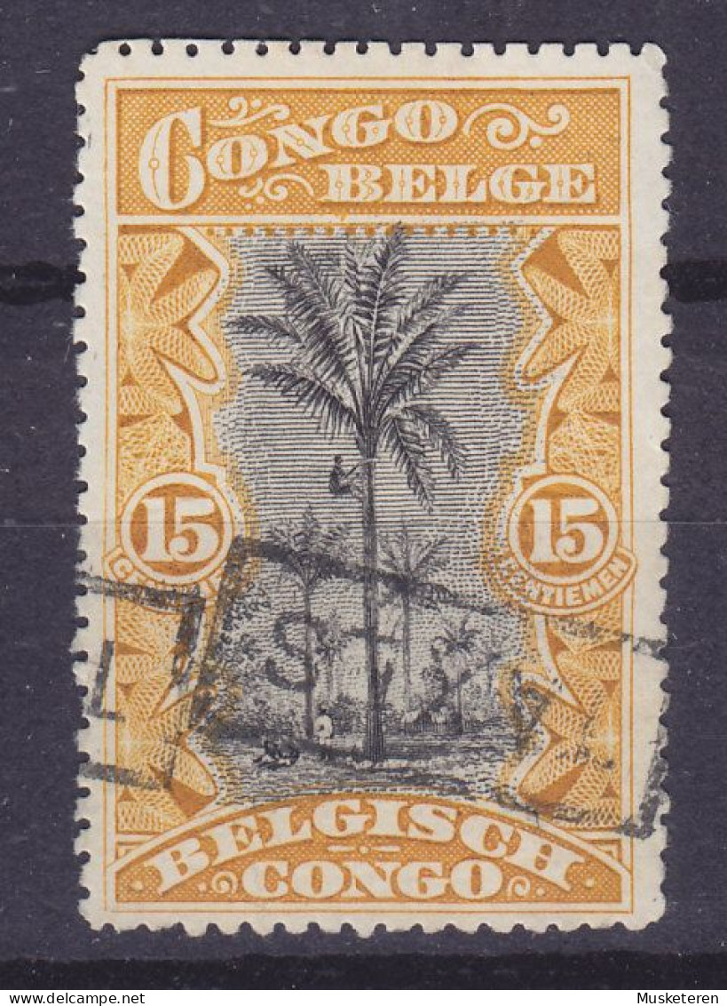 Belgian Congo 1910 Mi. 17, 15c. Ölpalmen DOUBLE (2x) Hanstamped Boxed 'TAXES', MNG(*) - Nuevos