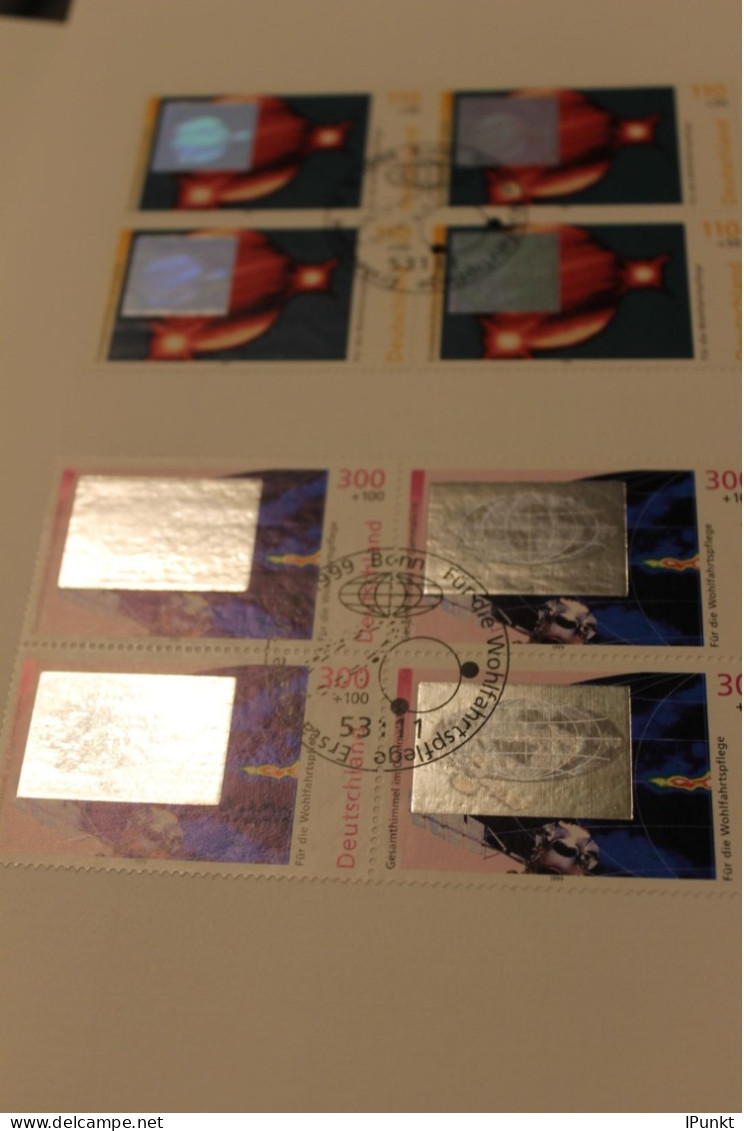 Deutschland 1999: Ministerkarte Wohlfahrt: Kosmos; Hologramm; MiNr. 2077-81 - Hologramas