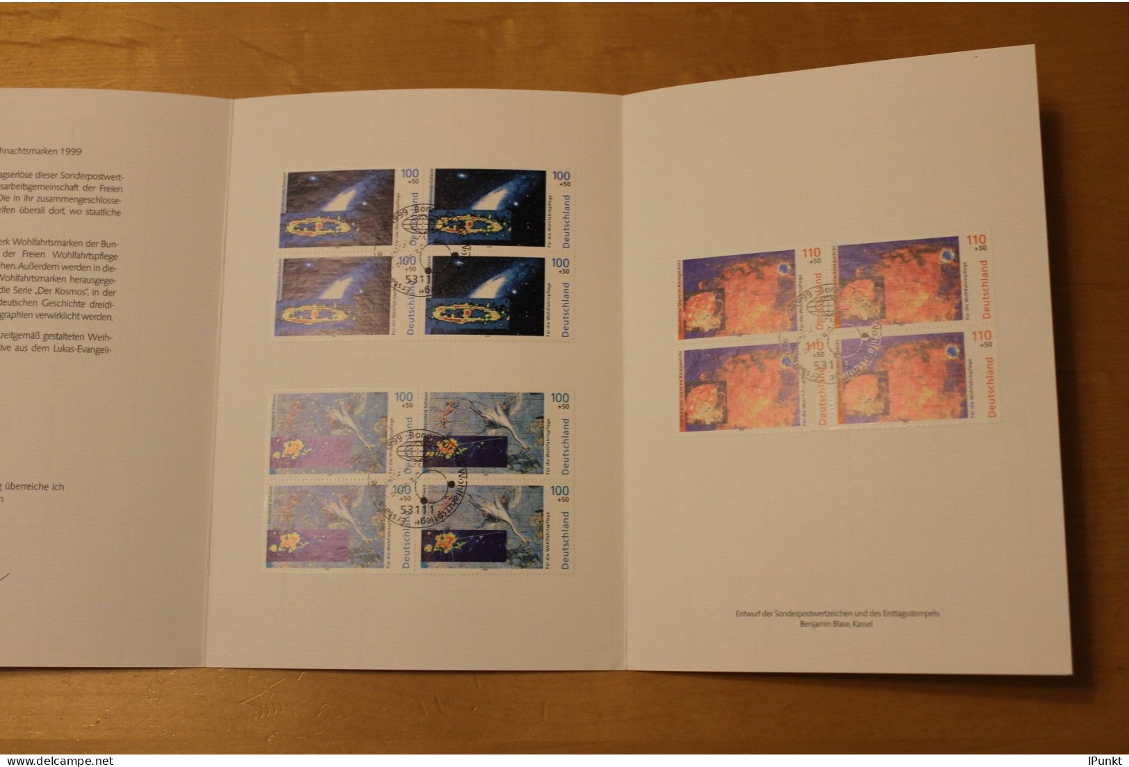 Deutschland 1999: Ministerkarte Wohlfahrt: Kosmos; Hologramm; MiNr. 2077-81 - Hologramme