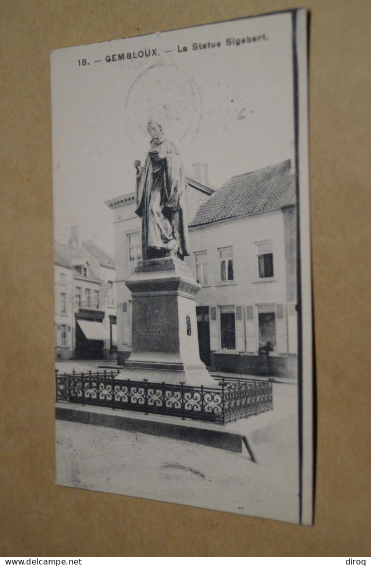 Belle Carte,Gembloux,la Statue Sigebert,1914, Avec TB Oblitération ,pour Collection - Gembloux