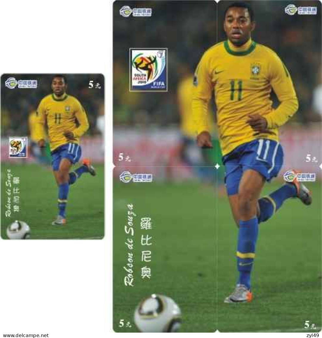 F13006 China Phone Cards Football FIFA World Cup 2010 Robson De Souza 35pcs - Sport