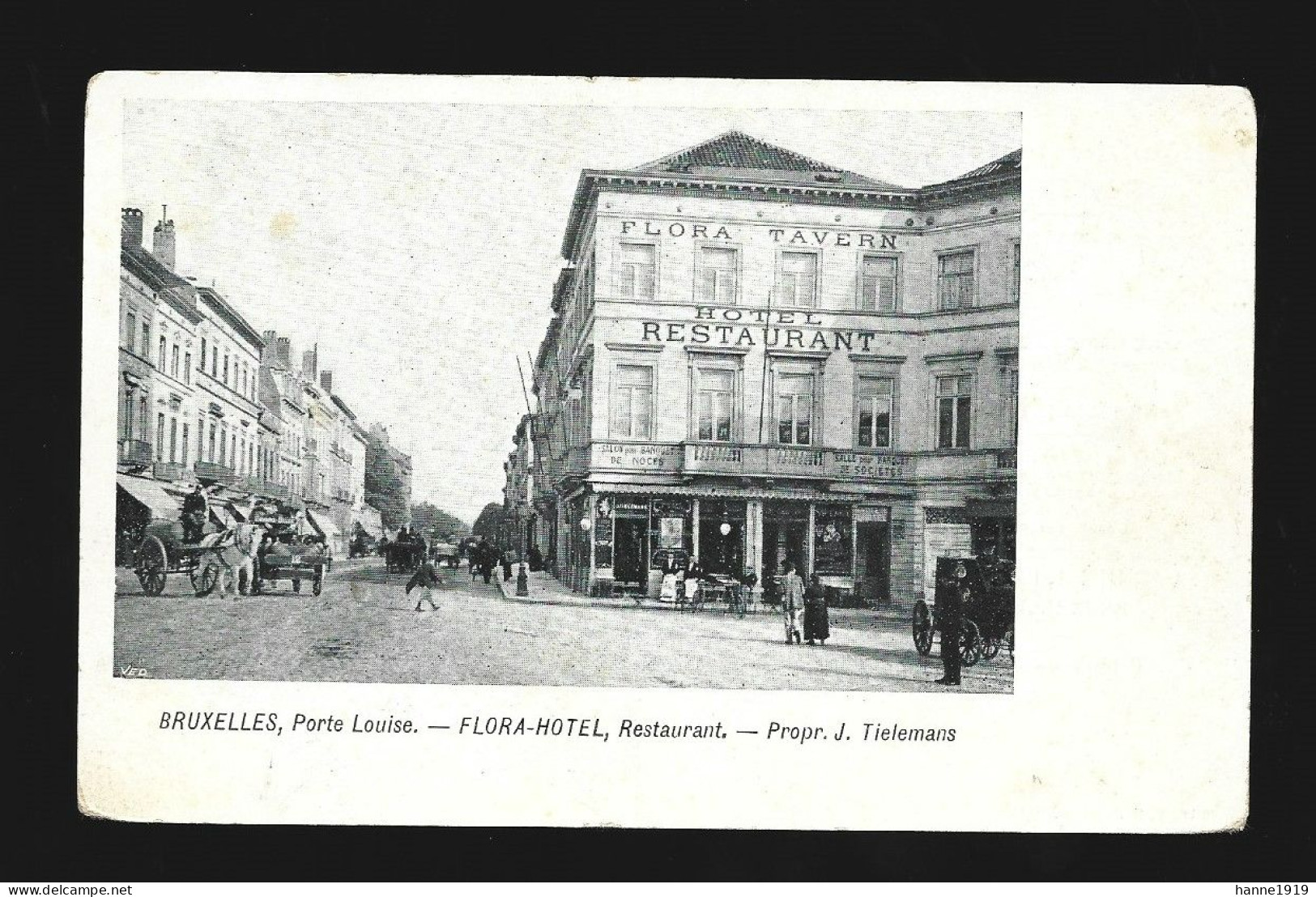 Bruxelles Porte Louise Flora Hotel Restaurant Propr. J.Tielemans Brussel Htje - Cafés, Hôtels, Restaurants