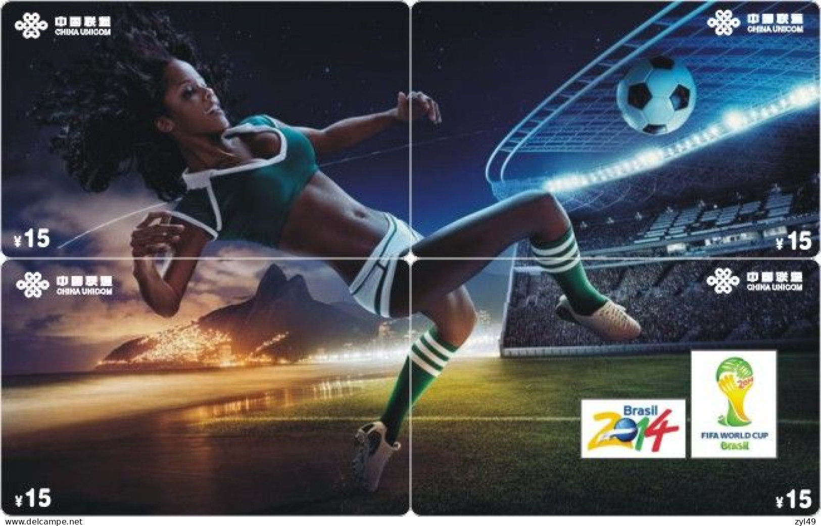 F13011 China Phone Cards Football 2014 FIFA World Cup Brazil Lady Puzzle 48pcs - Sport