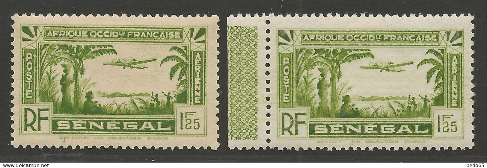 SENEGAL PA N° 4 Papier Jaune Et Blanc  NEUF** LUXE SANS CHARNIERE  / Hingeless / MNH - Posta Aerea