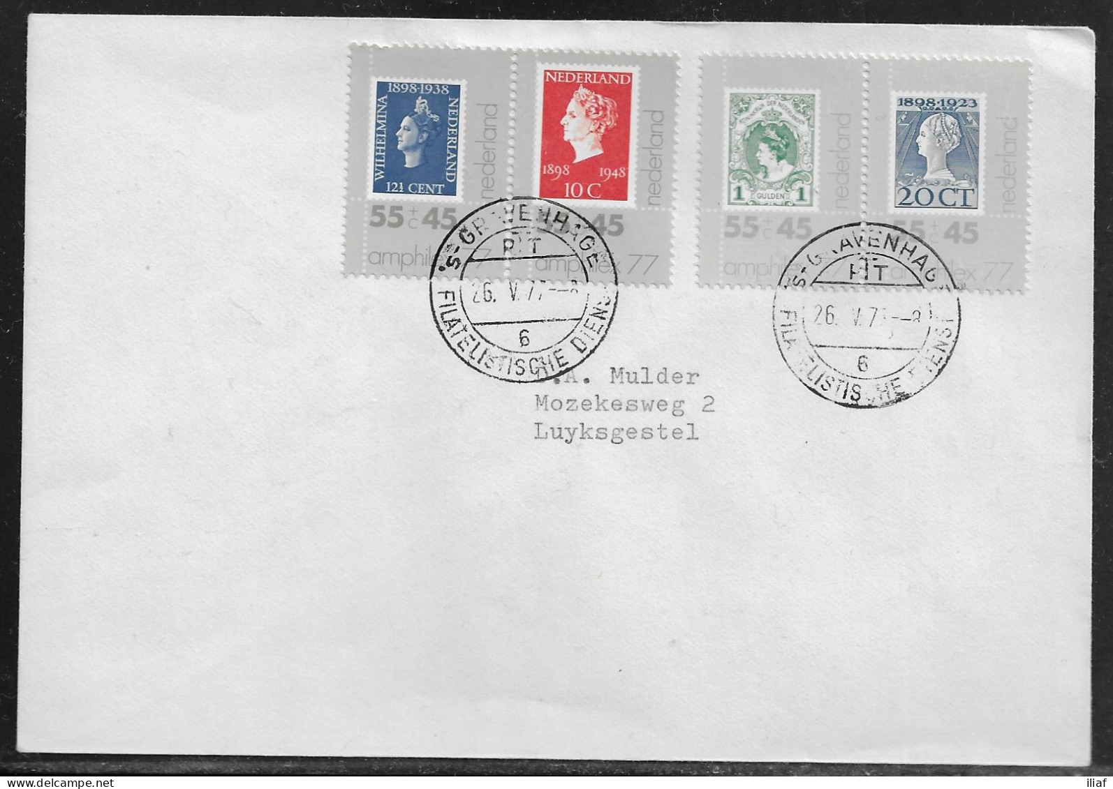 Netherlands. FDC Sc. B535-B538.   International Stamp Exhibition Amphilex '77. Amsterdam, May 26-June 5, 1977 - Brieven En Documenten