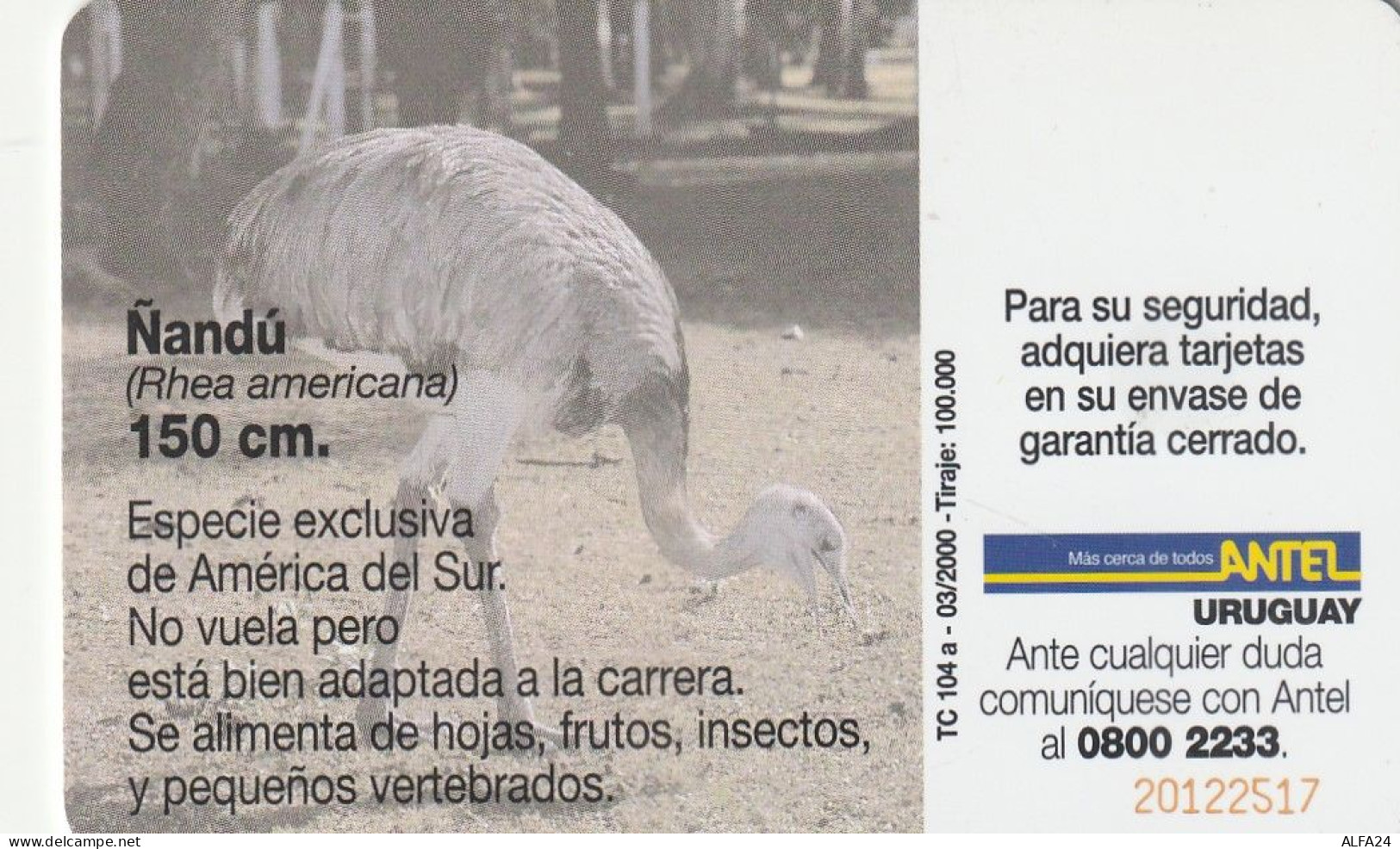 PHONE CARD URUGUAY  (E2.21.6 - Uruguay