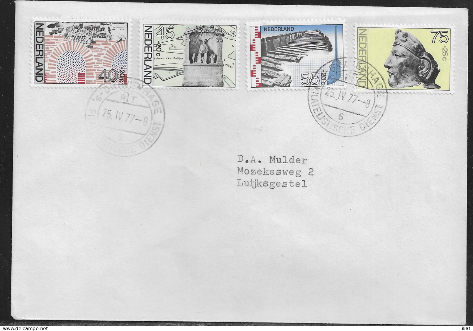 Netherlands. Sc. B531-B534.   Summer Stamps 1977.  Philatelic Service Cancellation - Briefe U. Dokumente