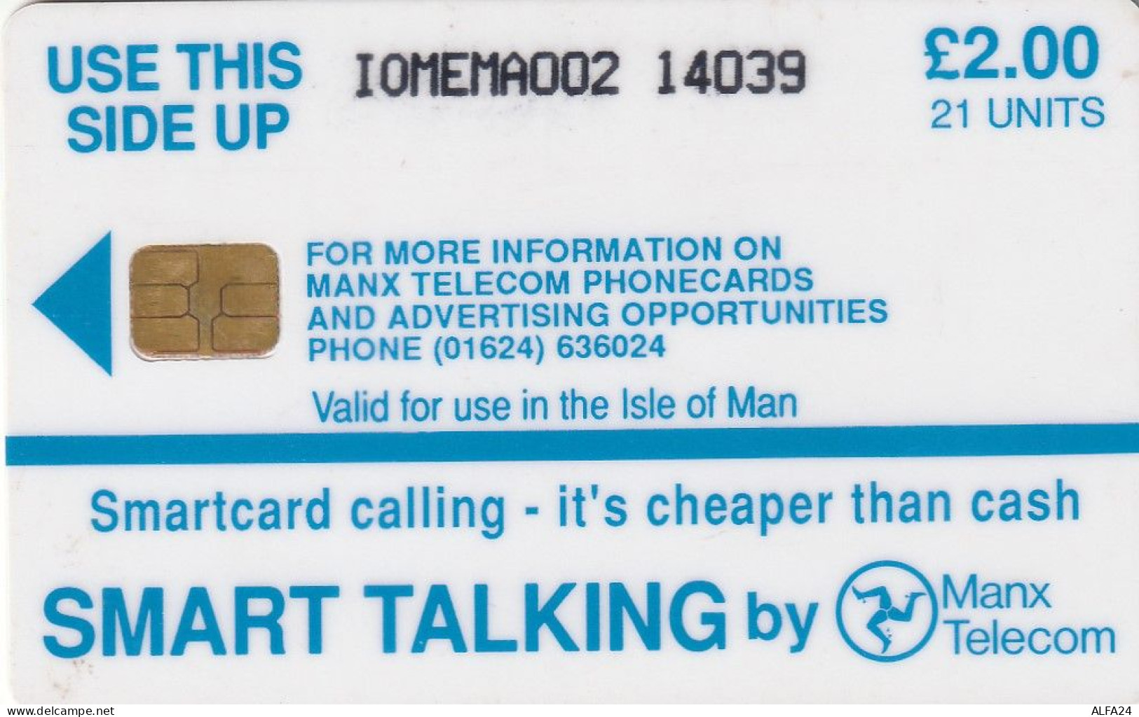 PHONE CARD ISOLA MAN  (E1.22.8 - Eiland Man