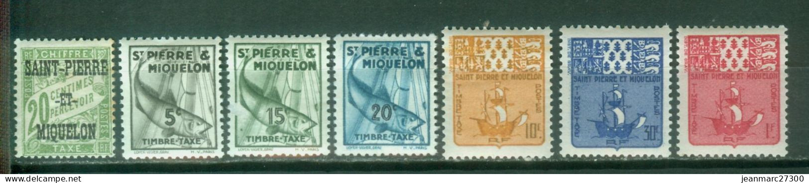 Amériques - Saint Pierre & Miquelon  - Yt 12 32 34 35 67 68 70 Neuf - Timbres-taxe