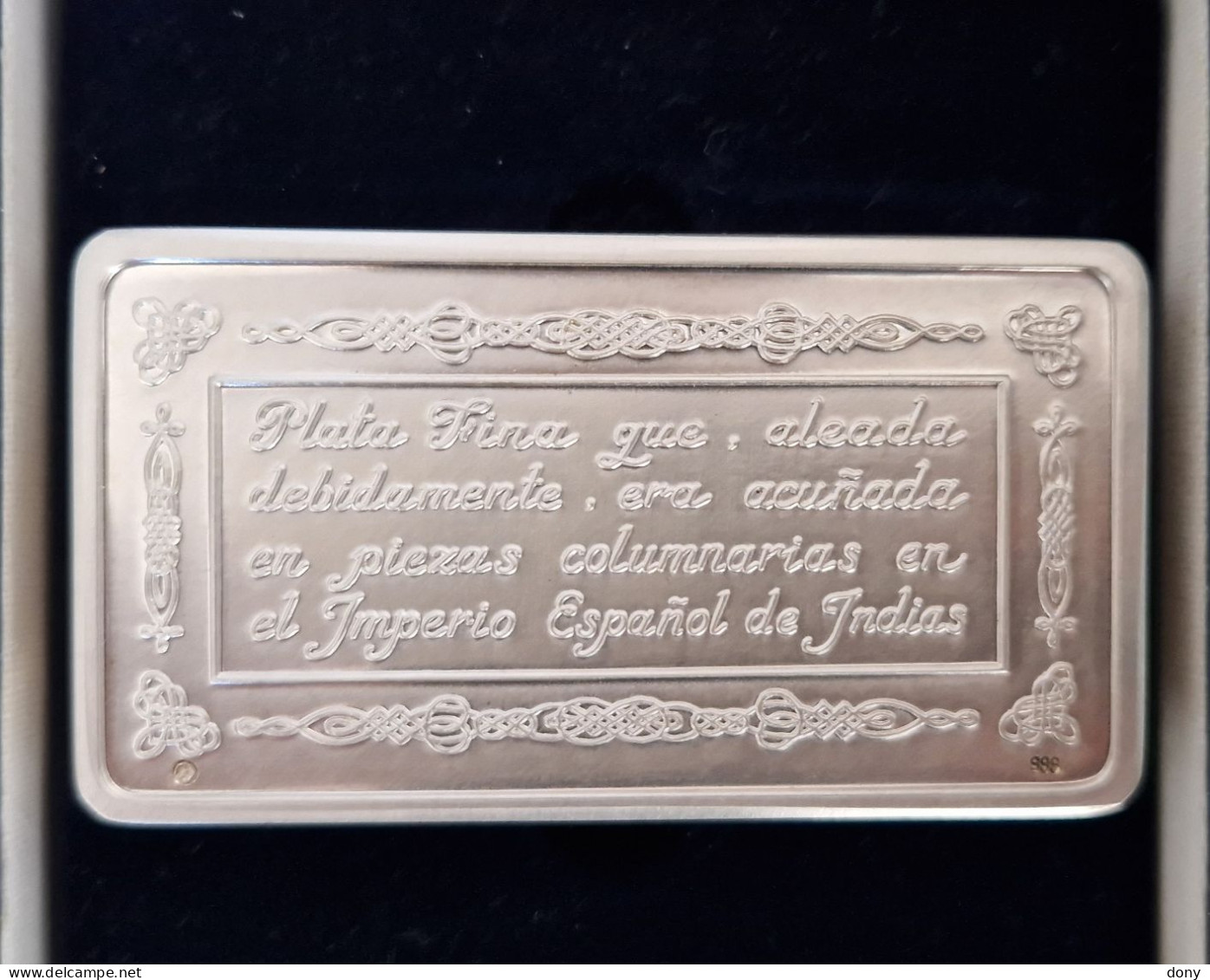 Lingote De Plata Pura 999, 250 Gramos Piezas Columnarias América Acuñaciones Ibéricas Certificado G. España - Mint Sets & Proof Sets
