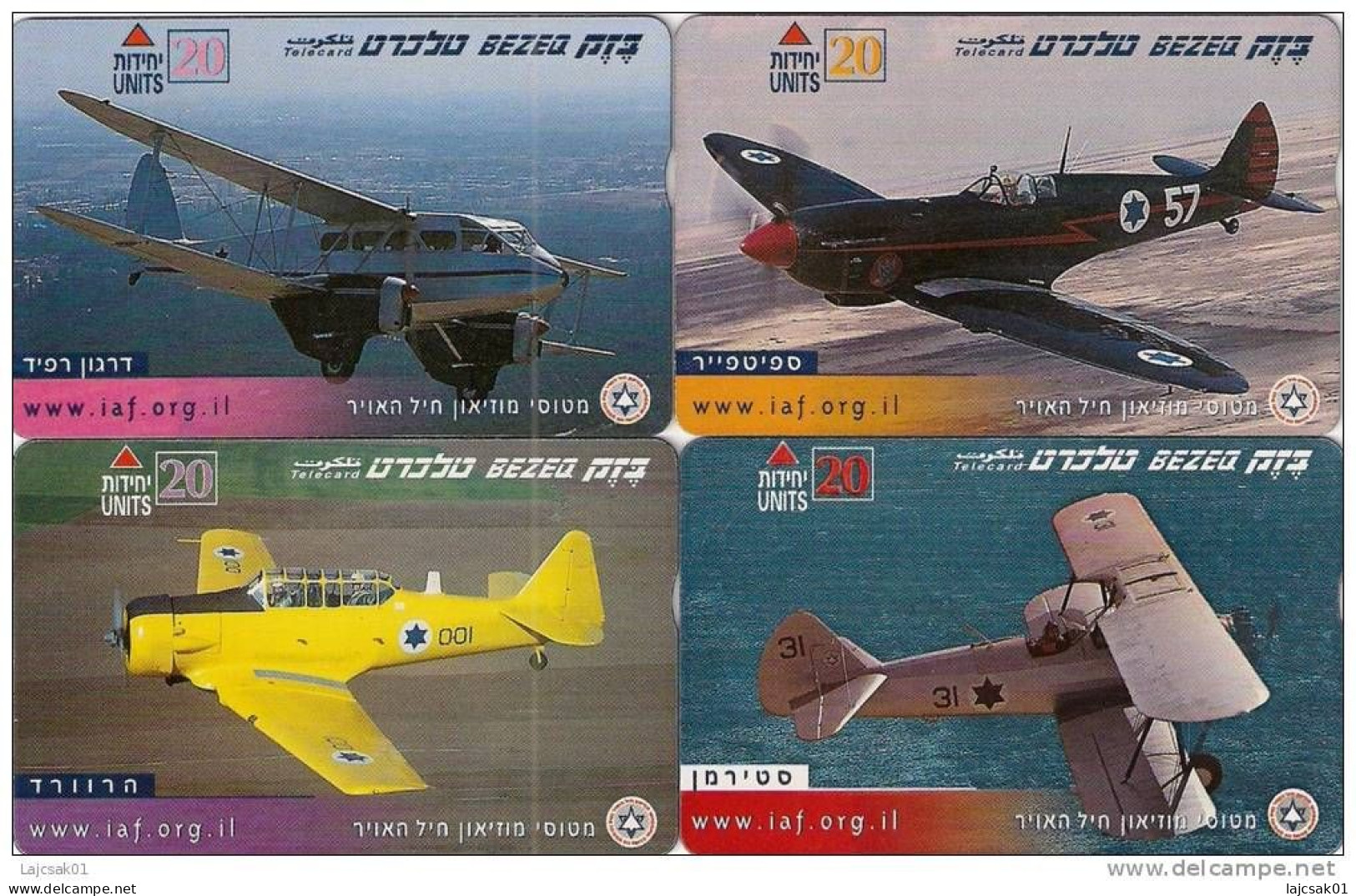 Israel Airplanes Plane Aviation 4 Cards - Israel