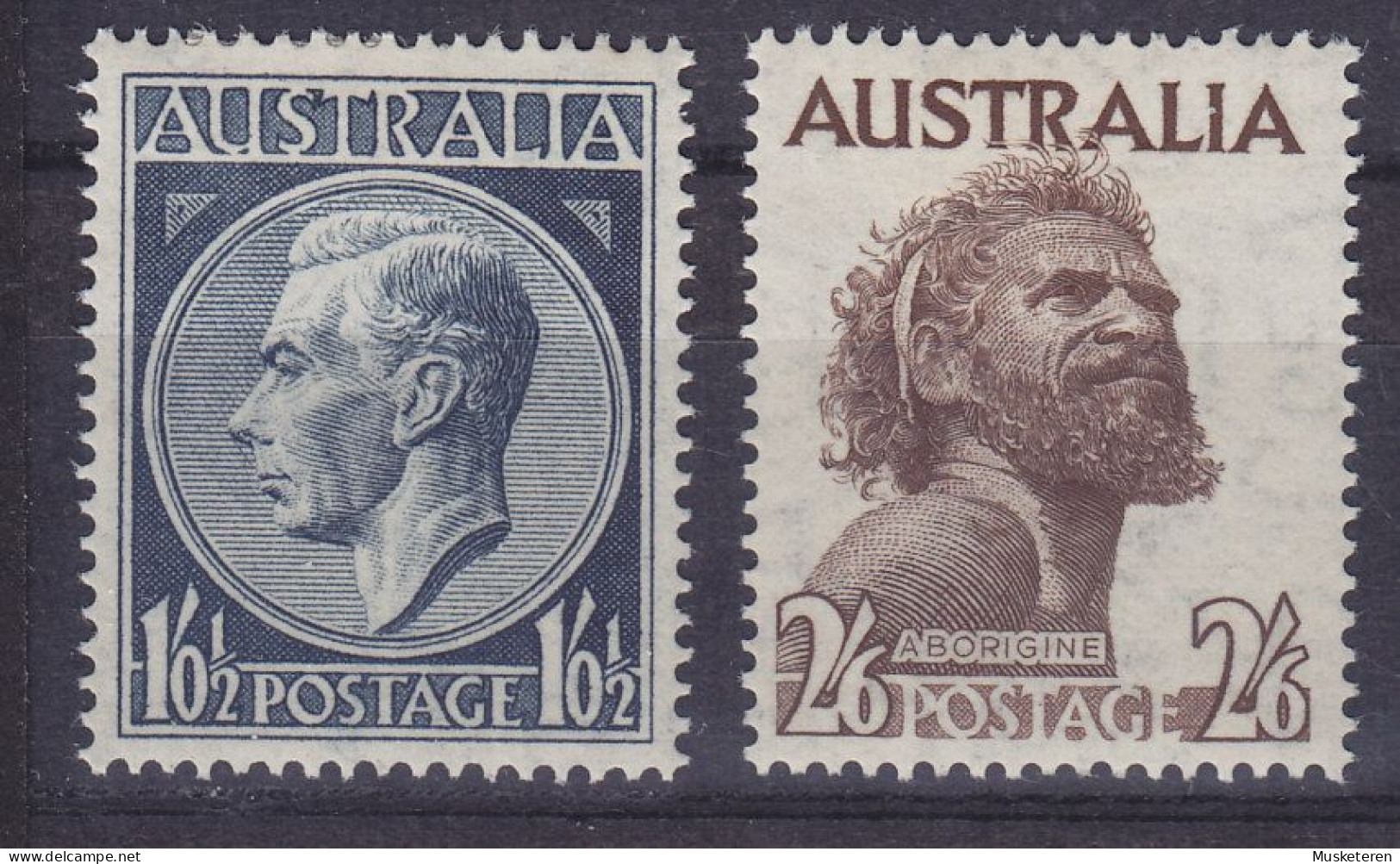 Australia 1953 Mi. 220-21, George VI. & Aborigine, Complete Set, MH* - Nuevos