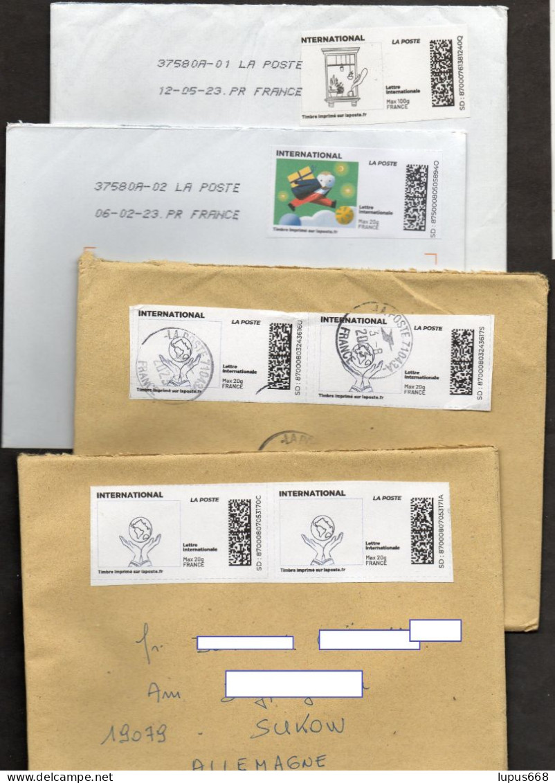 Frankreich 2023  4 Briefe/ Lettres 1x 20g, 3x100g   "Timbre Imprime Sur Laposte" :       Format/ Size ! - Timbres à Imprimer (Montimbrenligne)