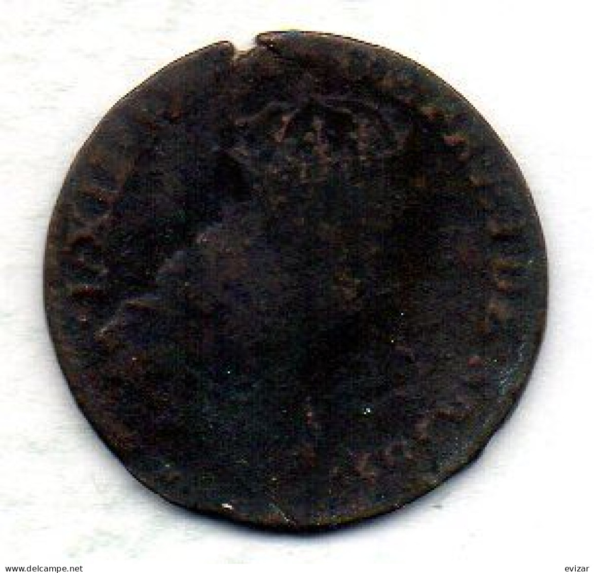 FRANCE, 1 Liard, Copper, Year 1655-A, KM # 192.1 - 1643-1715 Ludwig XIV.