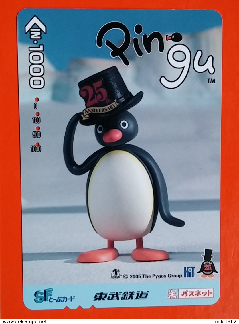 T-180 - JAPAN -JAPON, NIPON, Carte Prepayee - Bird, Oiseau, Manchot, Pinguin - Pinguine