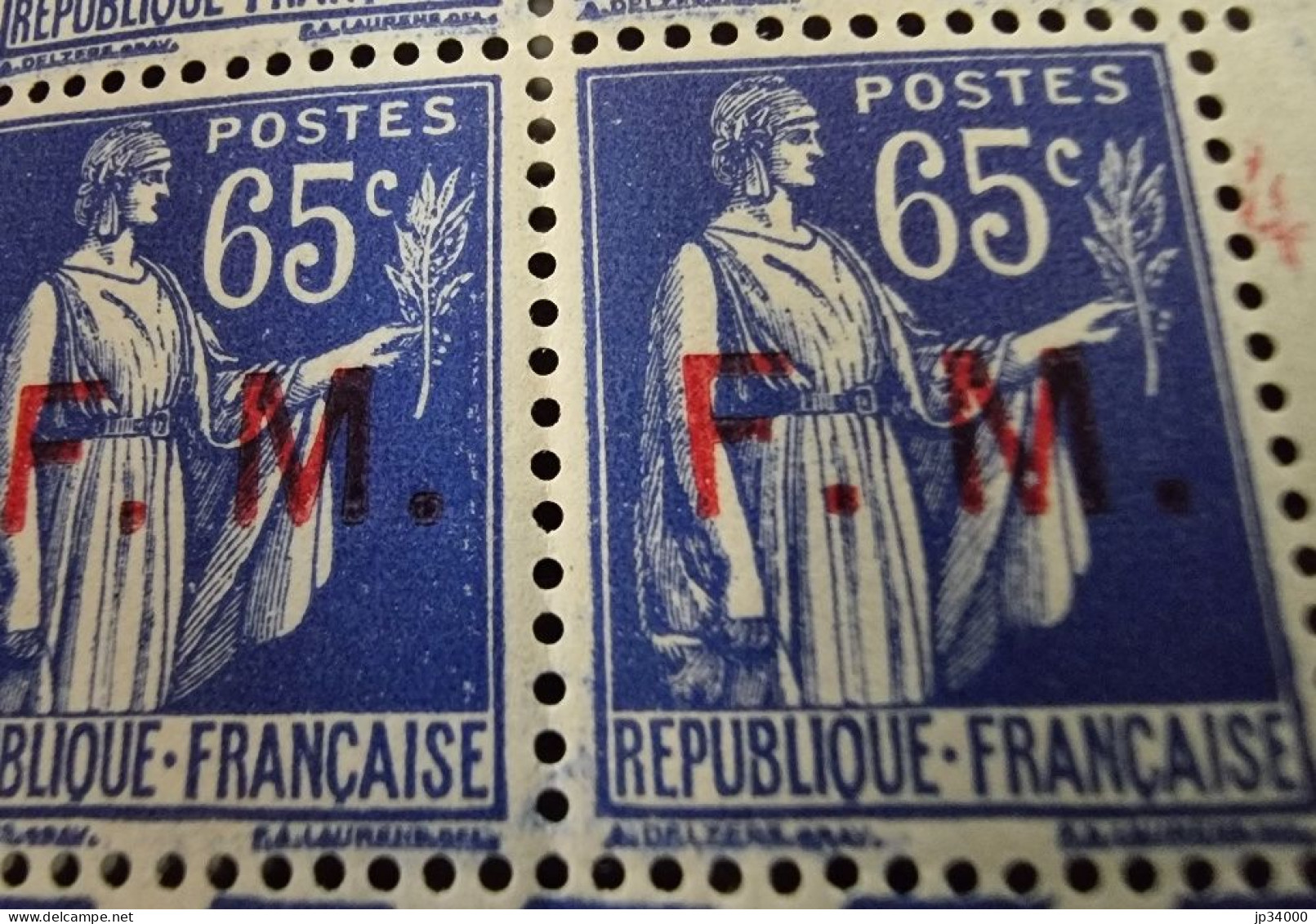 FRANCE Variété Yvert Franchise N°8 Coin Daté  (barre Du M Interrompue Sur 2 Timbres) ** MNH - Unused Stamps