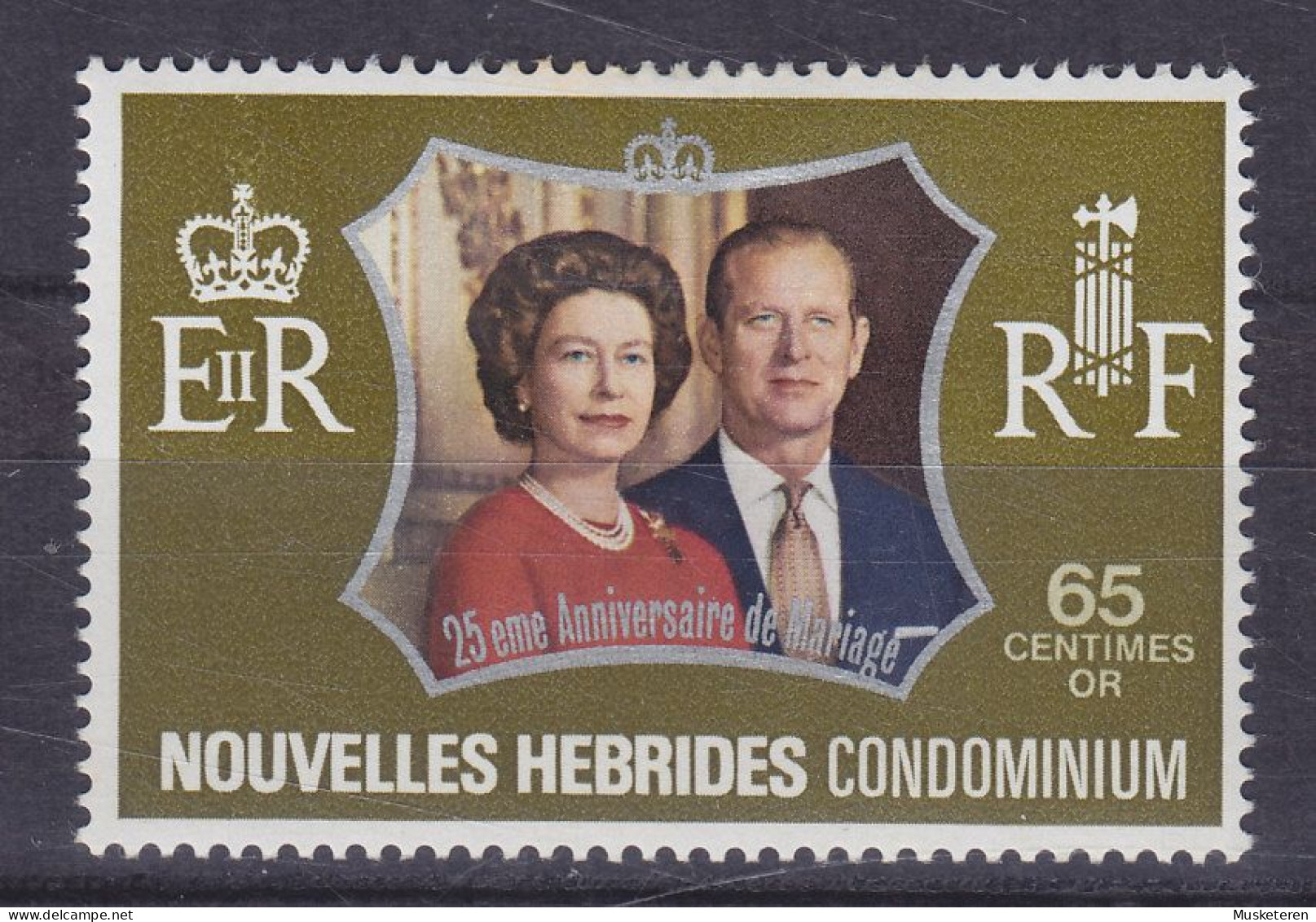 New Hebrides 1972 Mi. 354, QEII. Silver Wedding, MH* - Neufs