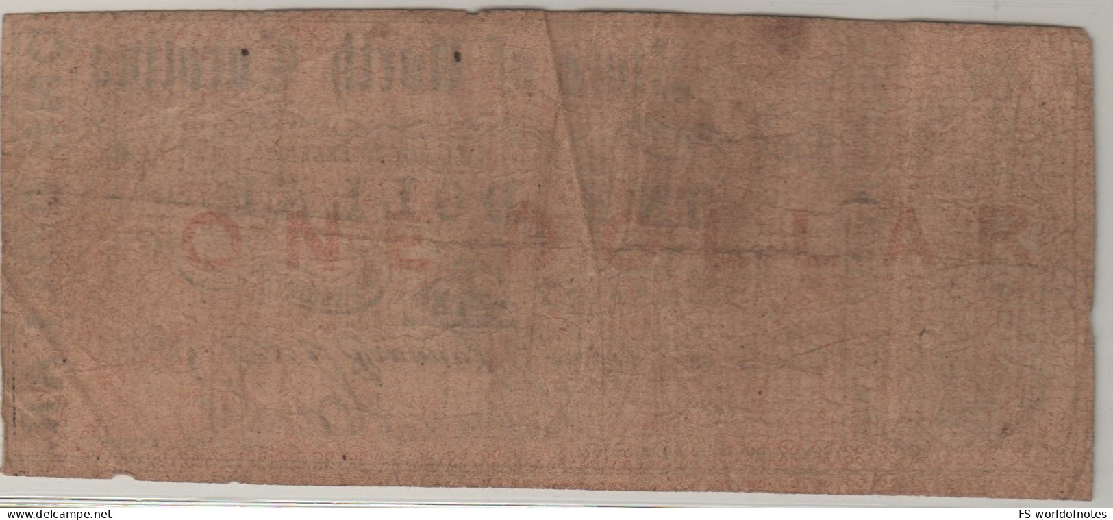 USA   $ 1  "The State Of North Carolina "  Dated 1st Jan. 1866   ( Issued-genuine ! ) - Divisa Confederada (1861-1864)