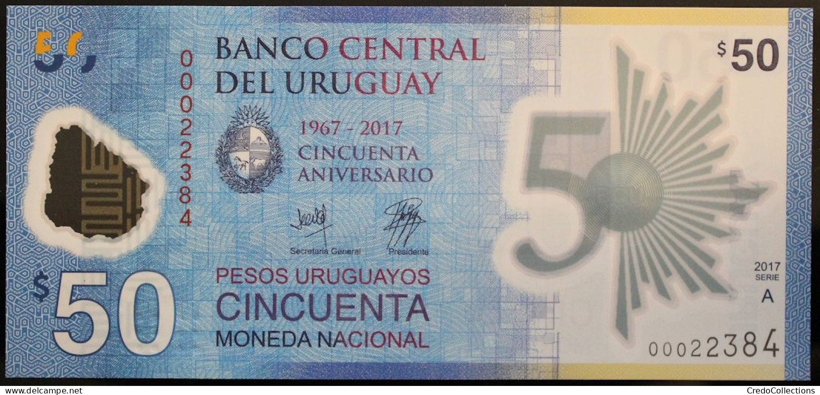 Uruguay - 50 Pesos Uruguayos - 2017 - PICK 100a - NEUF - Uruguay