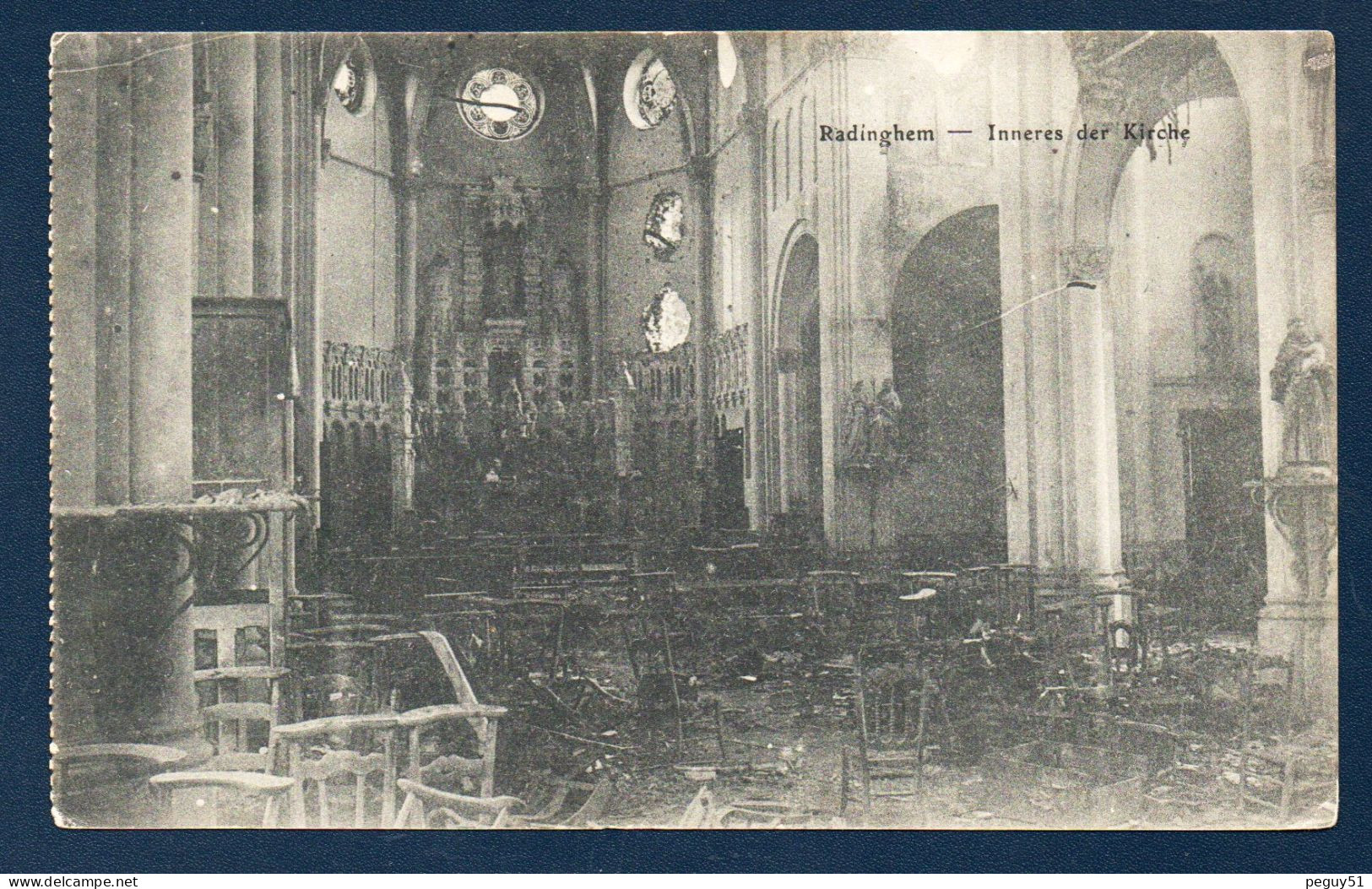 62. Radinghem. Intérieur De L'église Saint-Martin. Feldpost Der 50. Reserve Division. Avril 1916 - Fruges