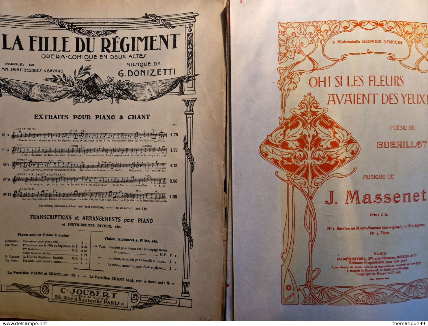 Lot d'environ 15 kg de partitions diverses, piano orgue, opéra, Massenet, Grieg, St Saens, Grieg, Noël, Gounot, Madelon