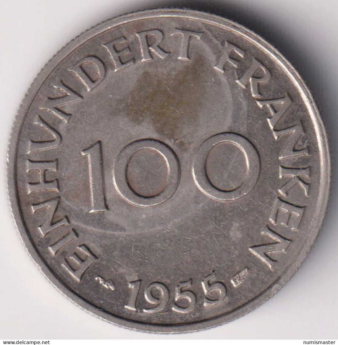 SAAR 100 FRANKEN 1955 - 100 Francos