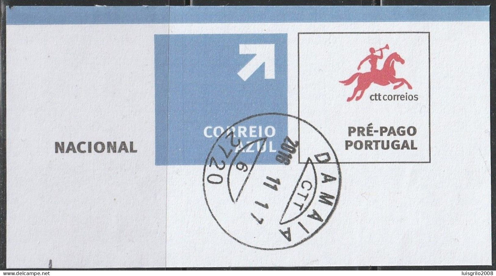 Fragment - Postmark DAMAIA -|- Correio Azul. Pré-Pago / Prepaid Blue Mail - Oblitérés