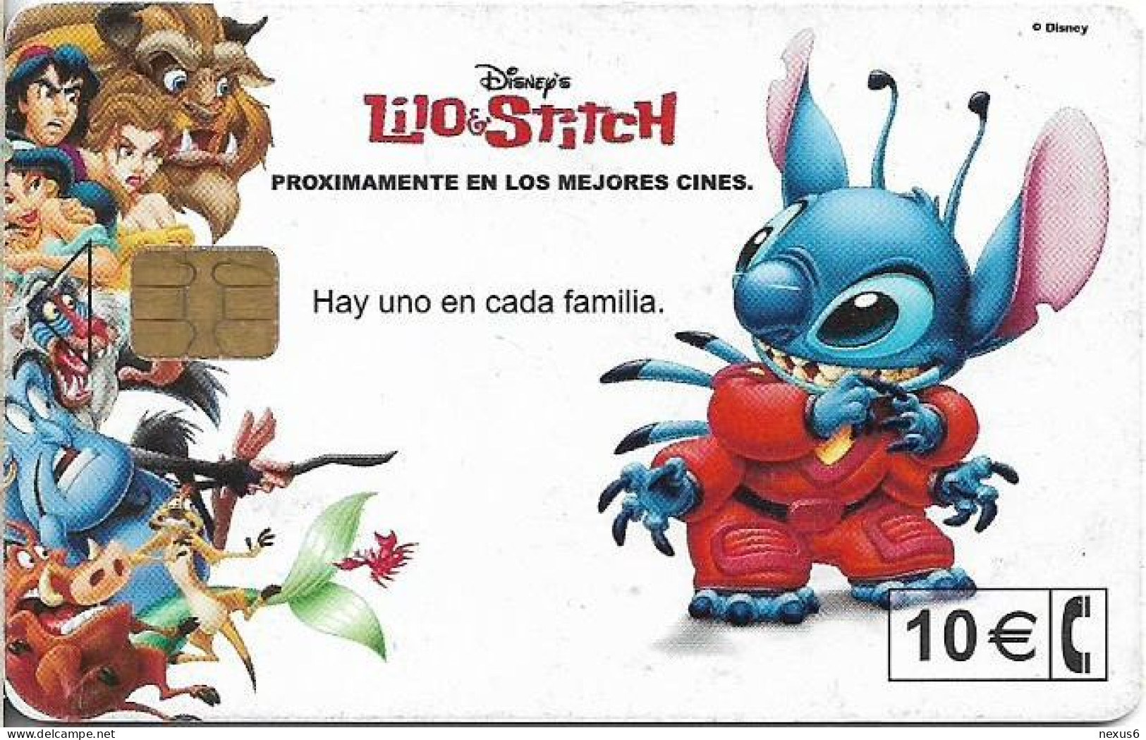 Spain - Telefónica - Lilo & Stitch (Disney) - CP-255 - 06.2002, 10€, 51.500ex, Used - Werbekarten