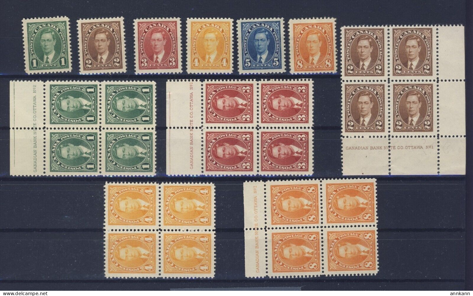 26x Canada George VI Stamps #231 To #236 Guide Value = $68.00 - Unused Stamps