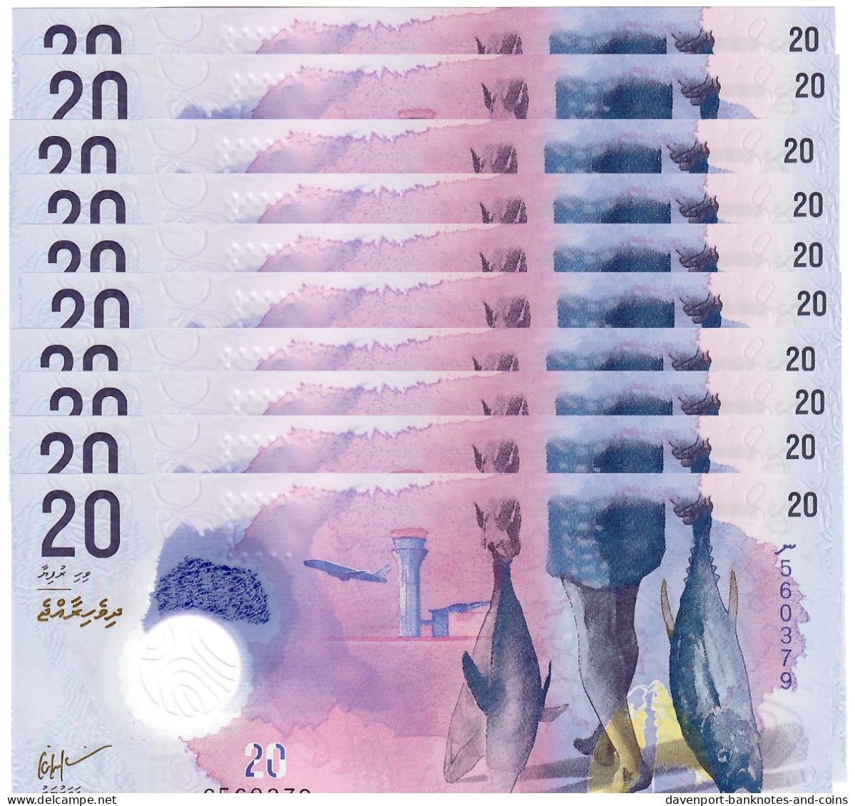 Maldives 10x 20 Rufiyaa 2020 UNC - Maldives