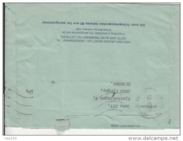 MAGICIAN, UMBRELLA, TRUNK, AEROGRAMME, 1987, DENMARK - Cartas & Documentos