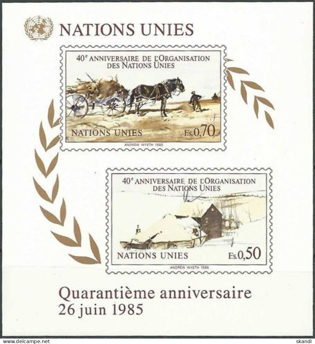 UNO GENF 1985 Mi-Nr. Block 3 ** MNH - Blocs-feuillets