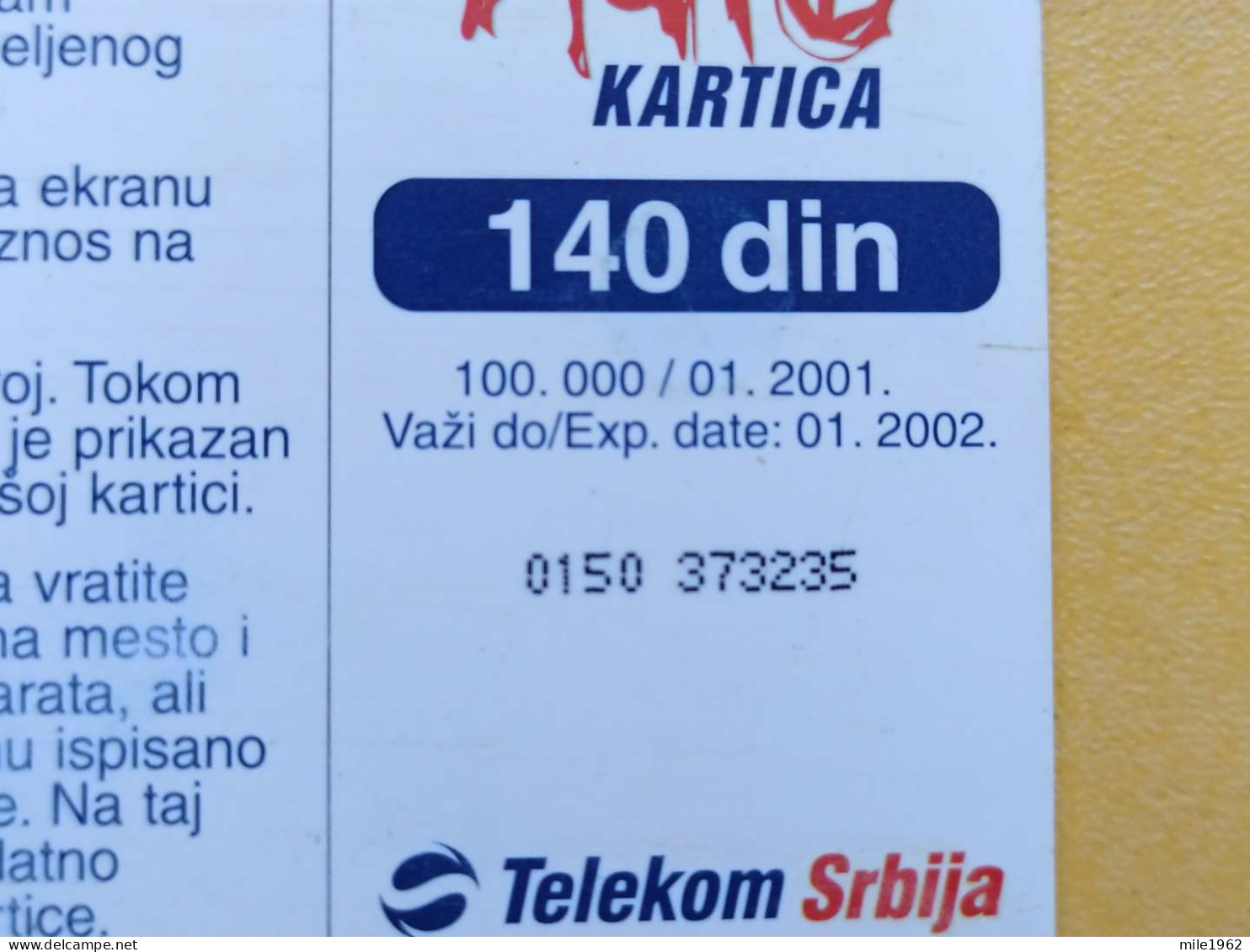 T-241 - SERBIA, TELECARD, PHONECARD, CHURCH, EGLISE - Andere - Europa