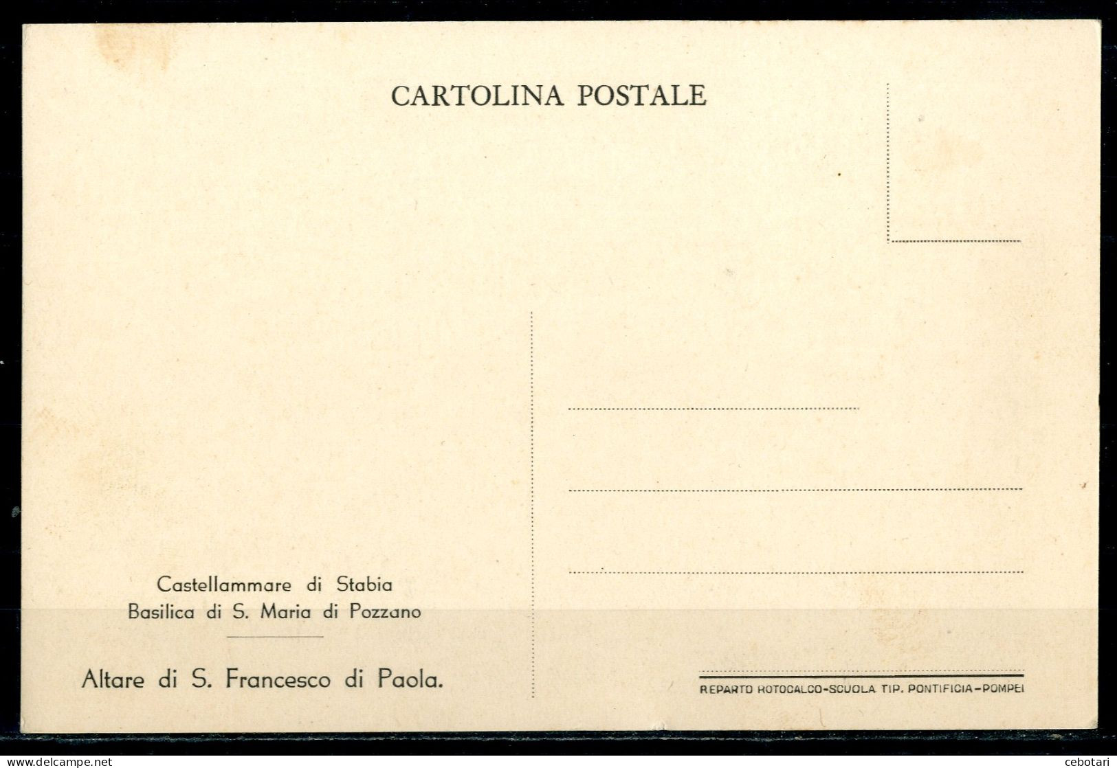 CASTELLAMMARE DI STABIA - Basilica Di S. Maria Di Pozzano - Altare Di S. Francesco Di Paola - Cartolina Postale. - Lieux Saints