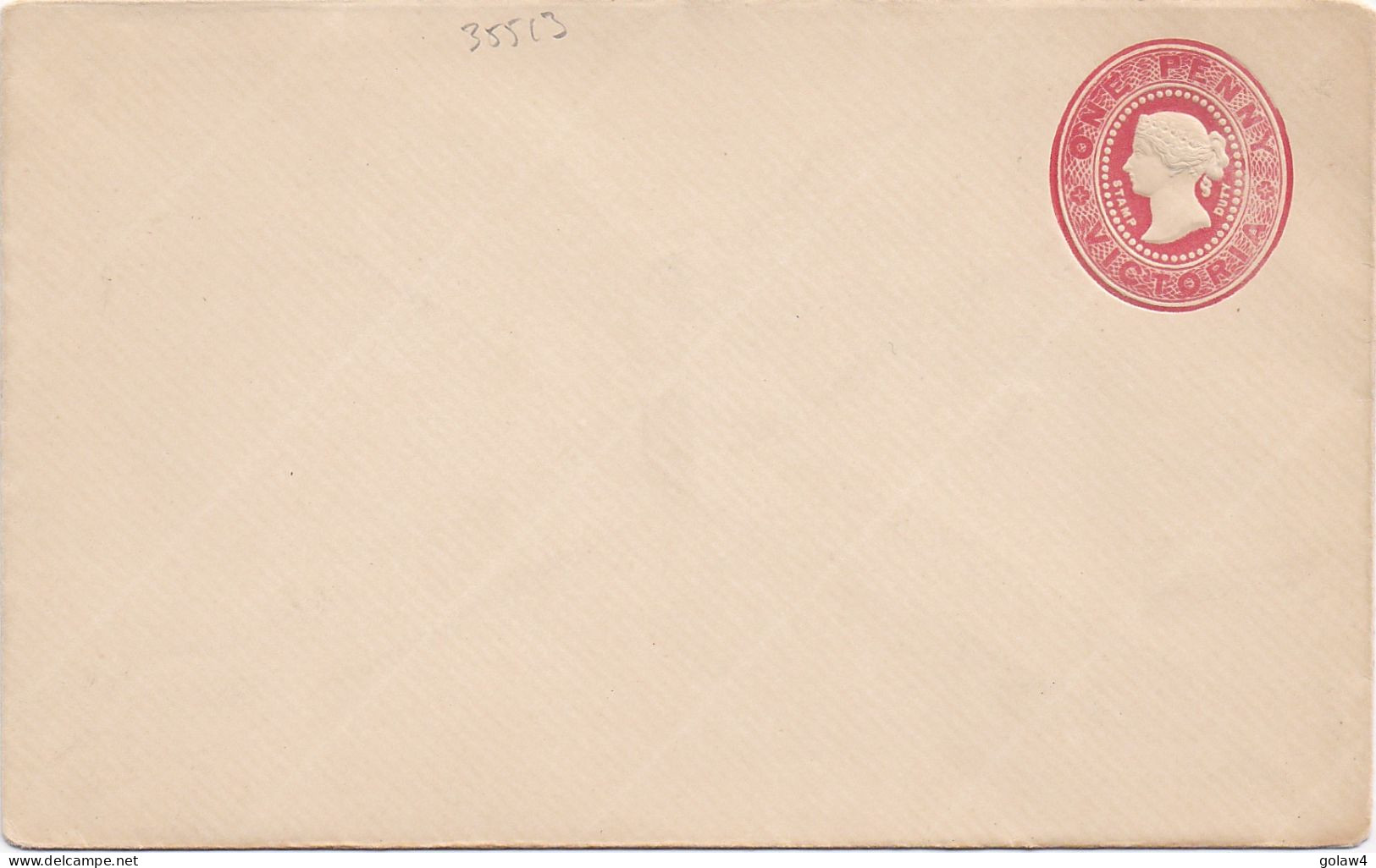 35513# VICTORIA ENVELOPPE ENTIER POSTAL GANZSACHE STATIONERY DOS COLLE - Cartas & Documentos