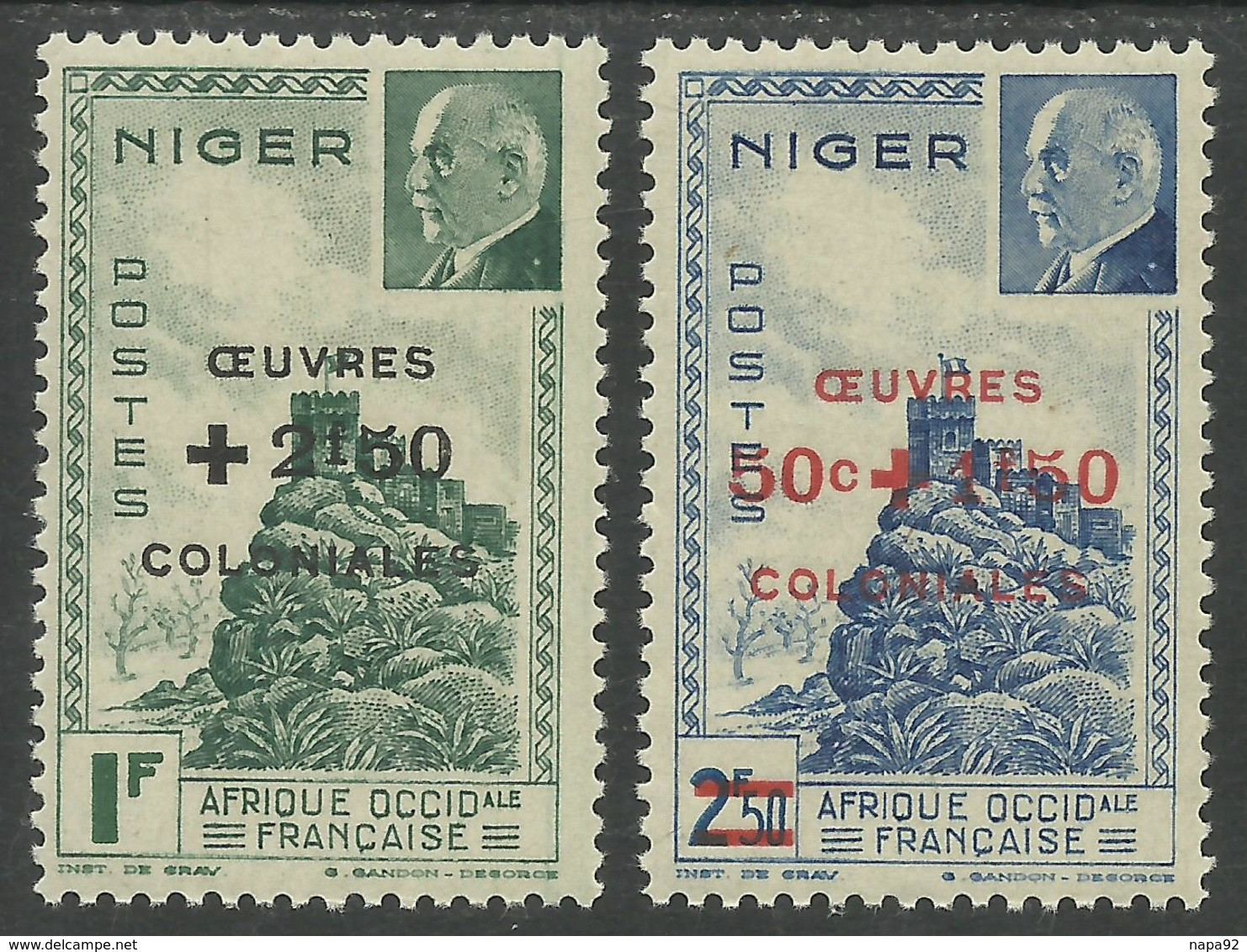 NIGER 1944 YT 95/96** SANS CHARNIERE NI TRACE - Unused Stamps