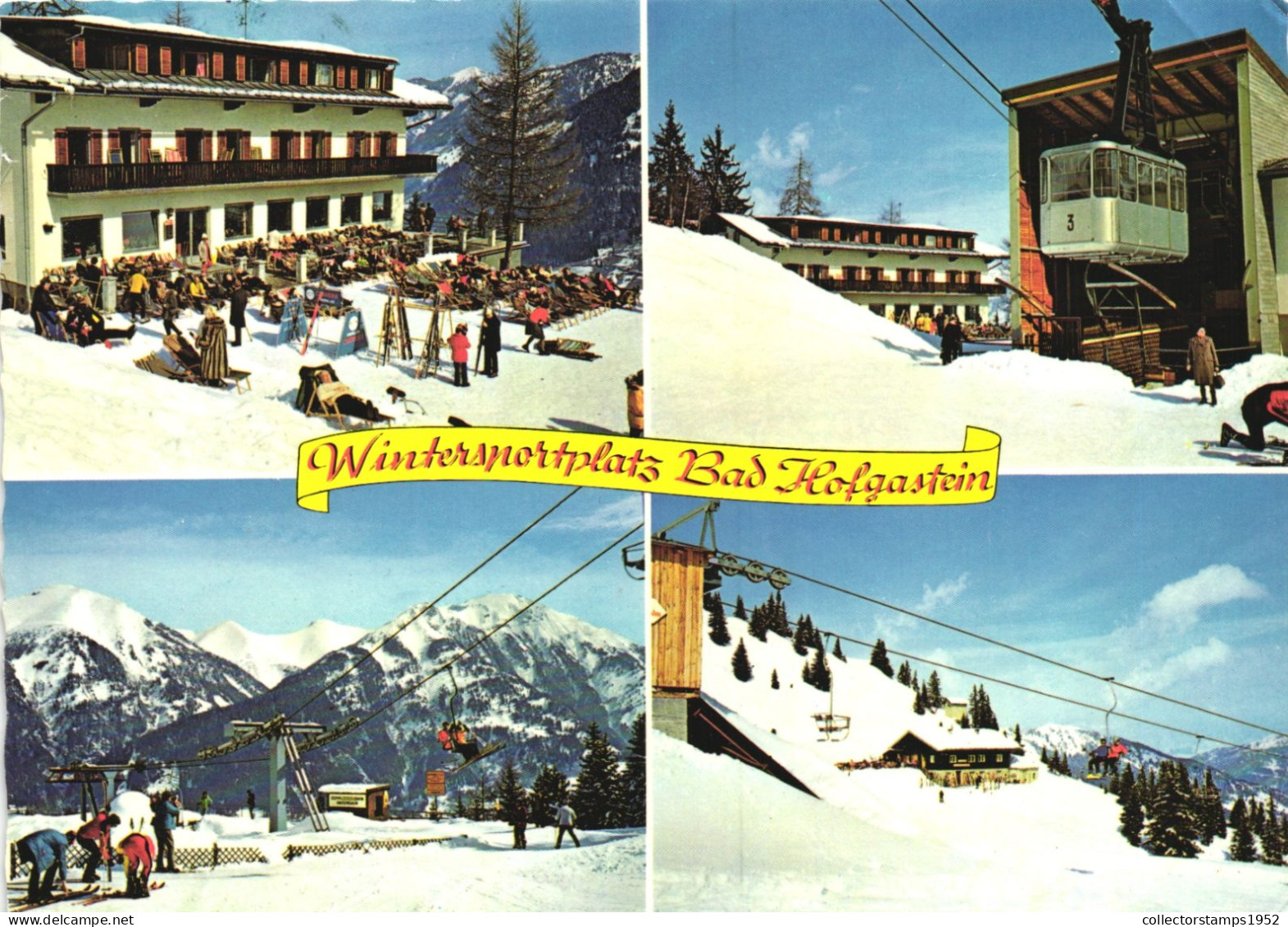 BAD HOFGASTEIN, MULTIPLE VIEWS, WINTER SPORT RESORT, SKI LIFT, ARCHITECTURE, CABLE CAR, AUSTRIA, POSTCARD - Bad Hofgastein