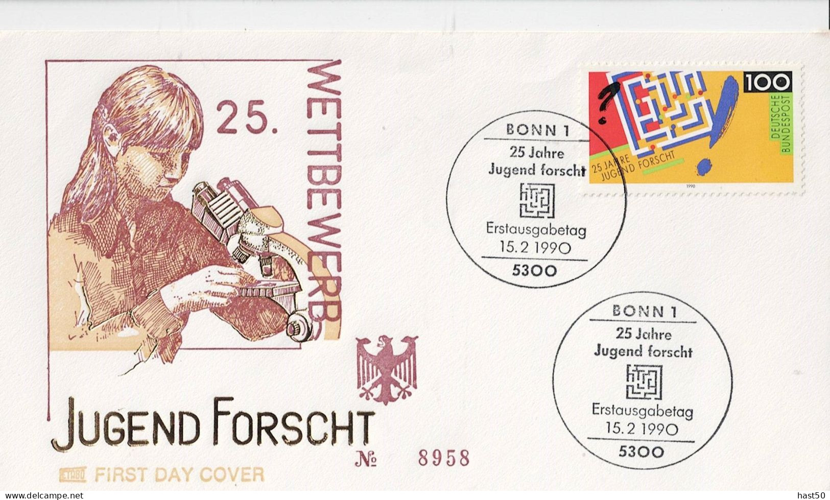 BRD FRG RFA - Jugend Forscht (MiNr: 1453 1990 - Illustrierter FDC - 1981-1990