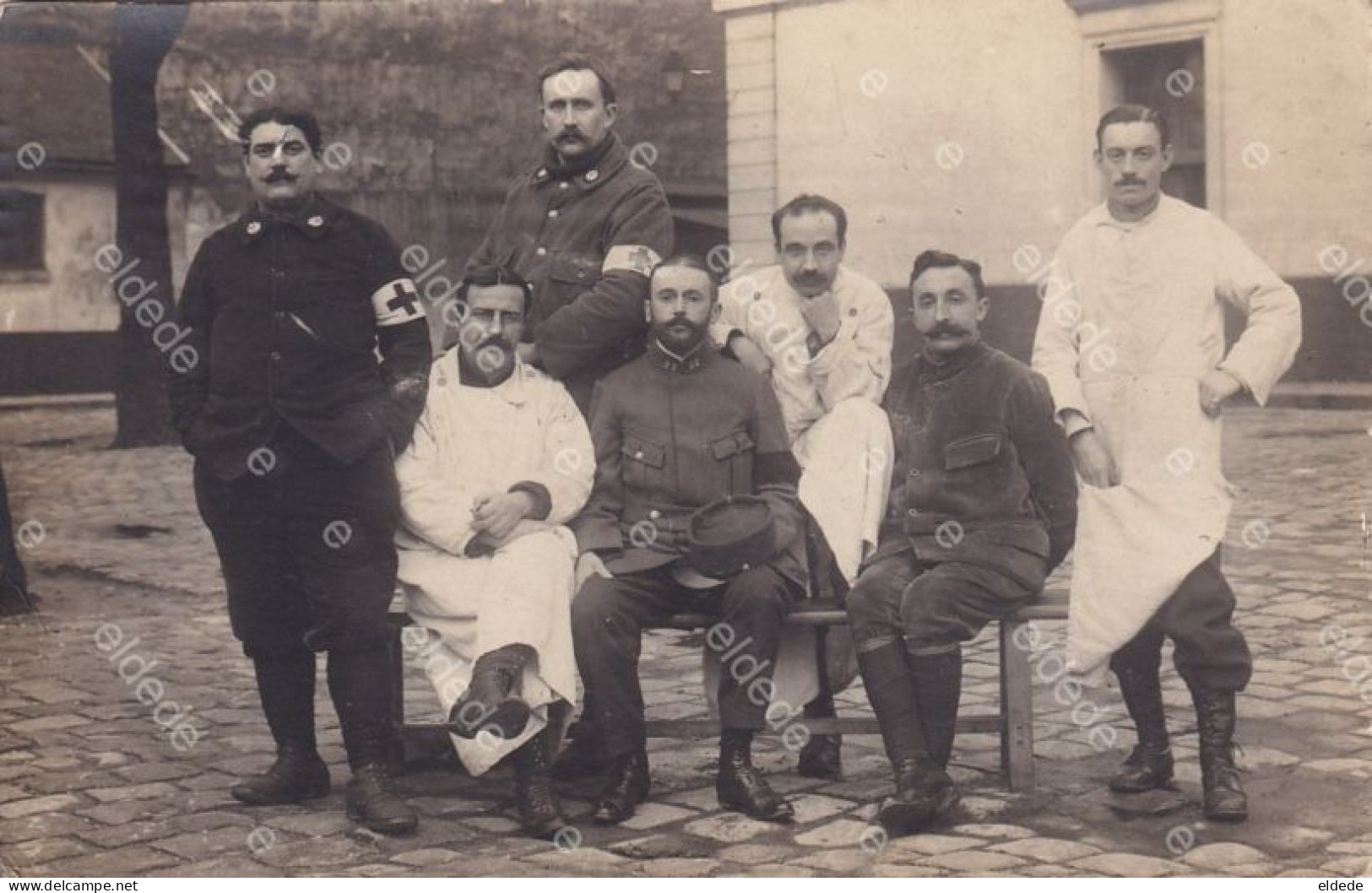 Real Photo WWI Red Cross Officers And Doctors 1917 - Croix-Rouge