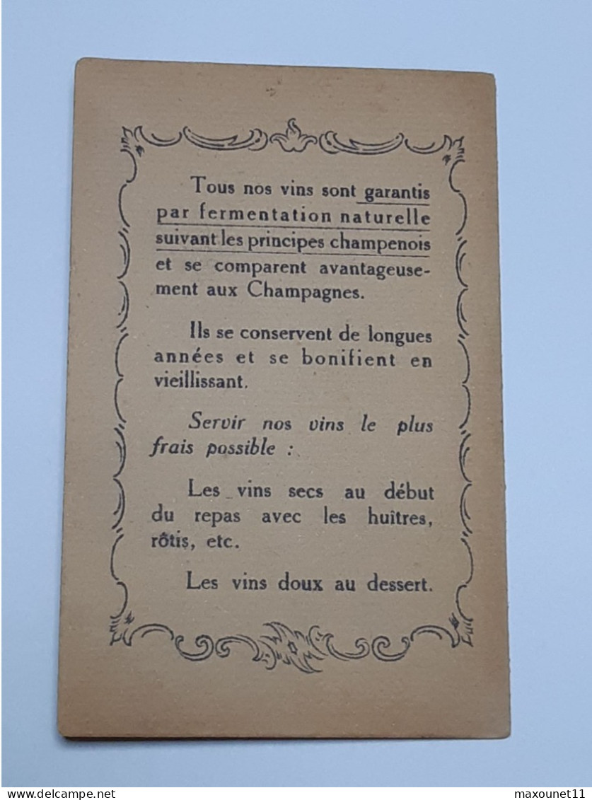 Carte - Grands Vins Mousseux - Anjou - Aubel Et Fils - Saumur .. Lot10 . - ....-1949