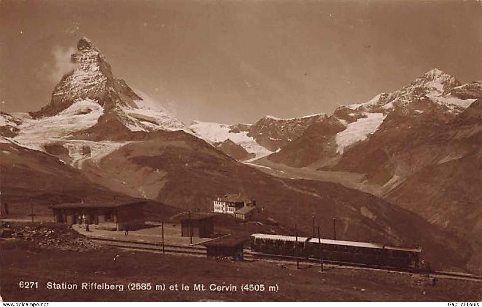 Zermatt Station Riffelberg Et Le Mt. Cervin Matterhorn Train Bahn 1920 - Zermatt