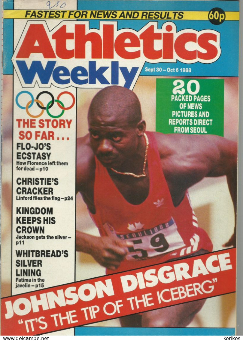 ATHLETICS WEEKLY 1988 MAGAZINE SET – LOT OF 45 OUT OF 52 – TRACK AND FIELD