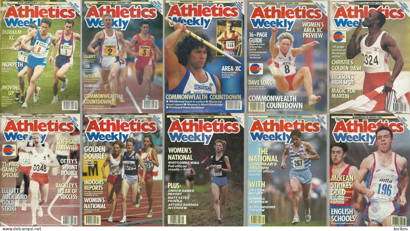 ATHLETICS WEEKLY 1990 MAGAZINE SET – LOT OF 50 OUT OF 52 – TRACK AND FIELD - 1950-Now