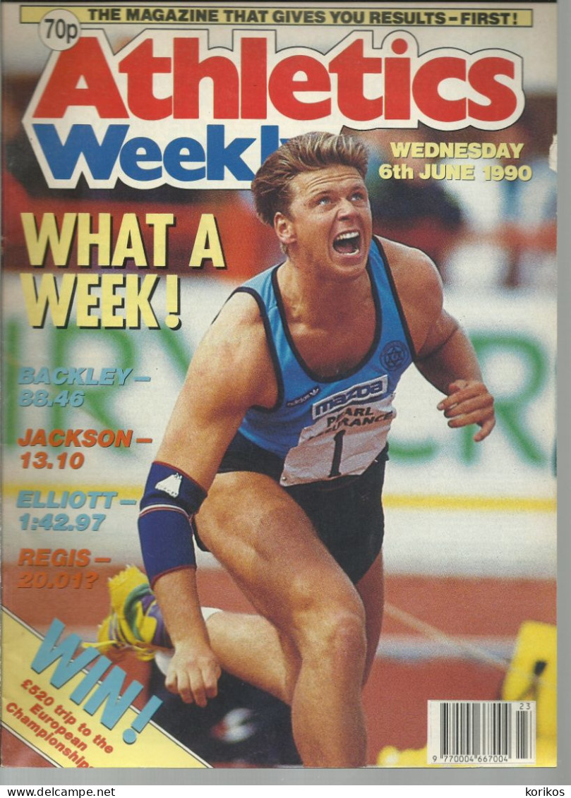 ATHLETICS WEEKLY 1990 MAGAZINE SET – LOT OF 50 OUT OF 52 – TRACK AND FIELD