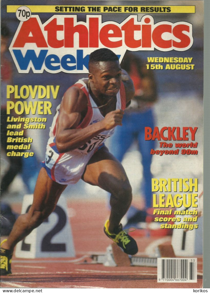 ATHLETICS WEEKLY 1990 MAGAZINE SET – LOT OF 50 OUT OF 52 – TRACK AND FIELD