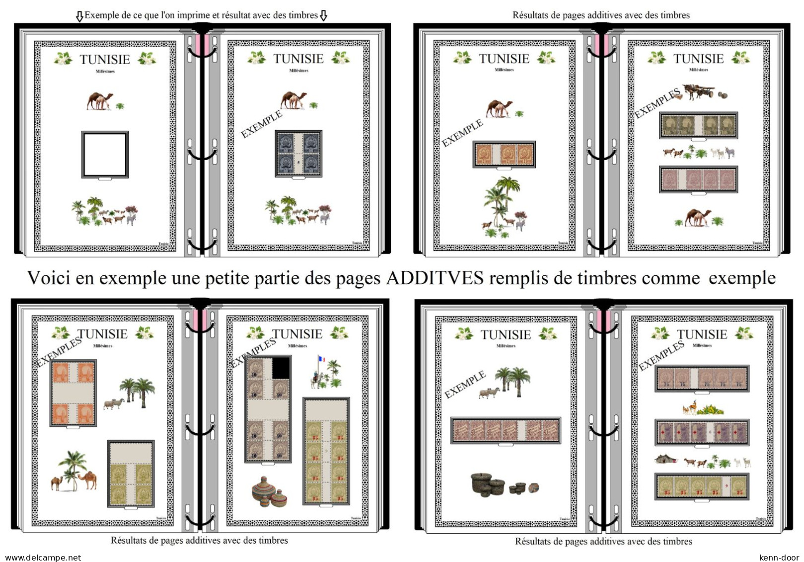 Album de timbres à imprimer MILLESIMES de TUNISIE